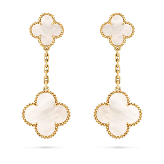 [Riva Jewelry]CLOVER DUAL-MOTIF STATEMENT STUD EARRINGS - DOUBLE-CHARM COLLECTION
