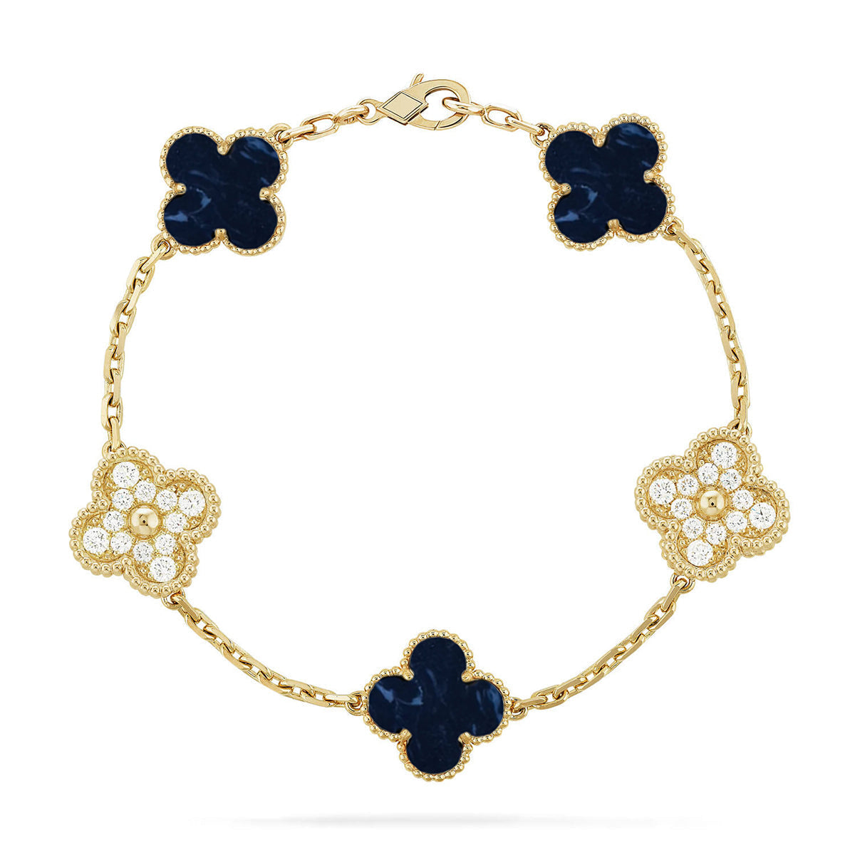 [Riva Jewelry]LUCKY CLOVER 5-MOTIF BRACELET - PIETERSITE COLLECTION