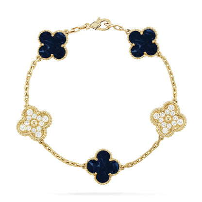 [Riva Jewelry]LUCKY CLOVER 5-MOTIF BRACELET - PIETERSITE COLLECTION