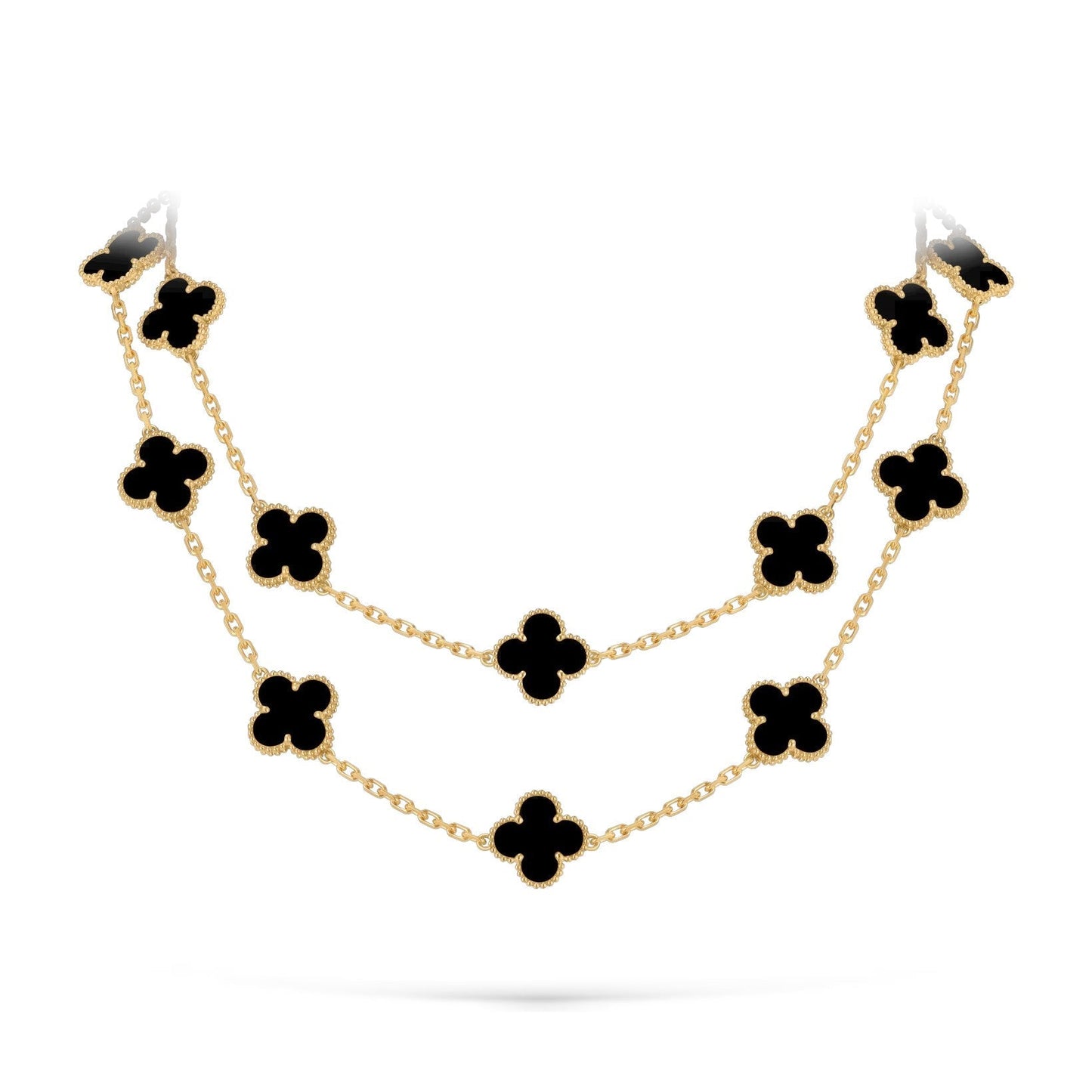 [Riva Jewelry]CLASSIC 20-MOTIF LUCKY CLOVER LONG NECKLACE GOLD COLLECTION