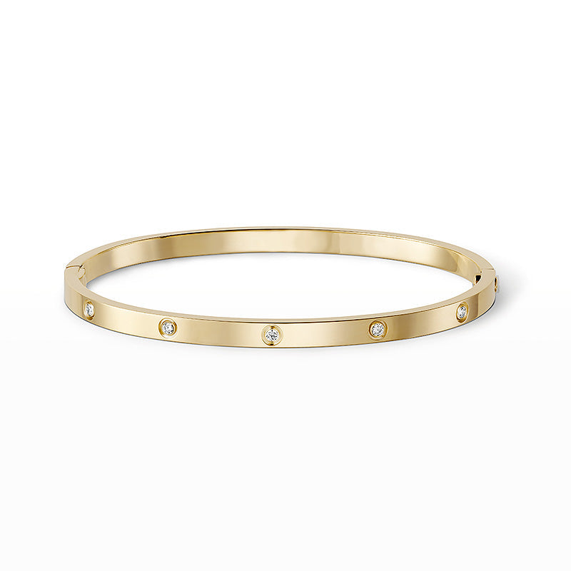 [Riva Jewelry]LOVE 3.65MM SMALL MODEL BANGLE - 10-DIAMOND