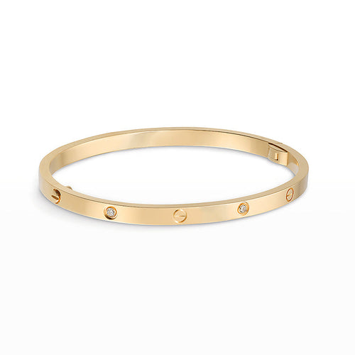 [Riva Jewelry]LOVE 3.65MM SMALL MODEL BANGLE - 6-DIAMOND