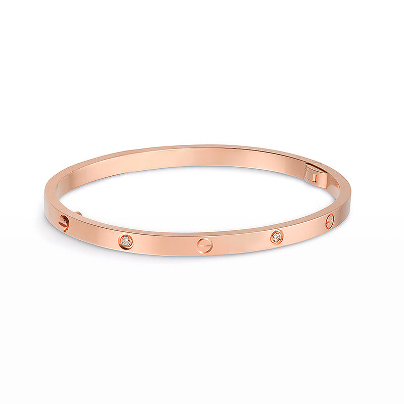 [Riva Jewelry]LOVE 3.65MM SMALL MODEL BANGLE - 6-DIAMOND