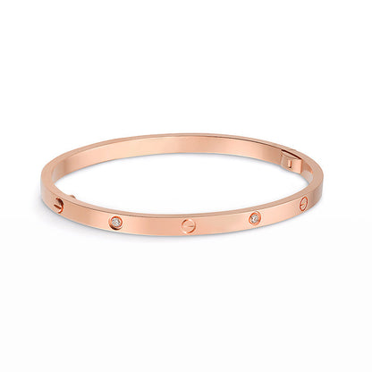 [Riva Jewelry]LOVE 3.65MM SMALL MODEL BANGLE - 6-DIAMOND