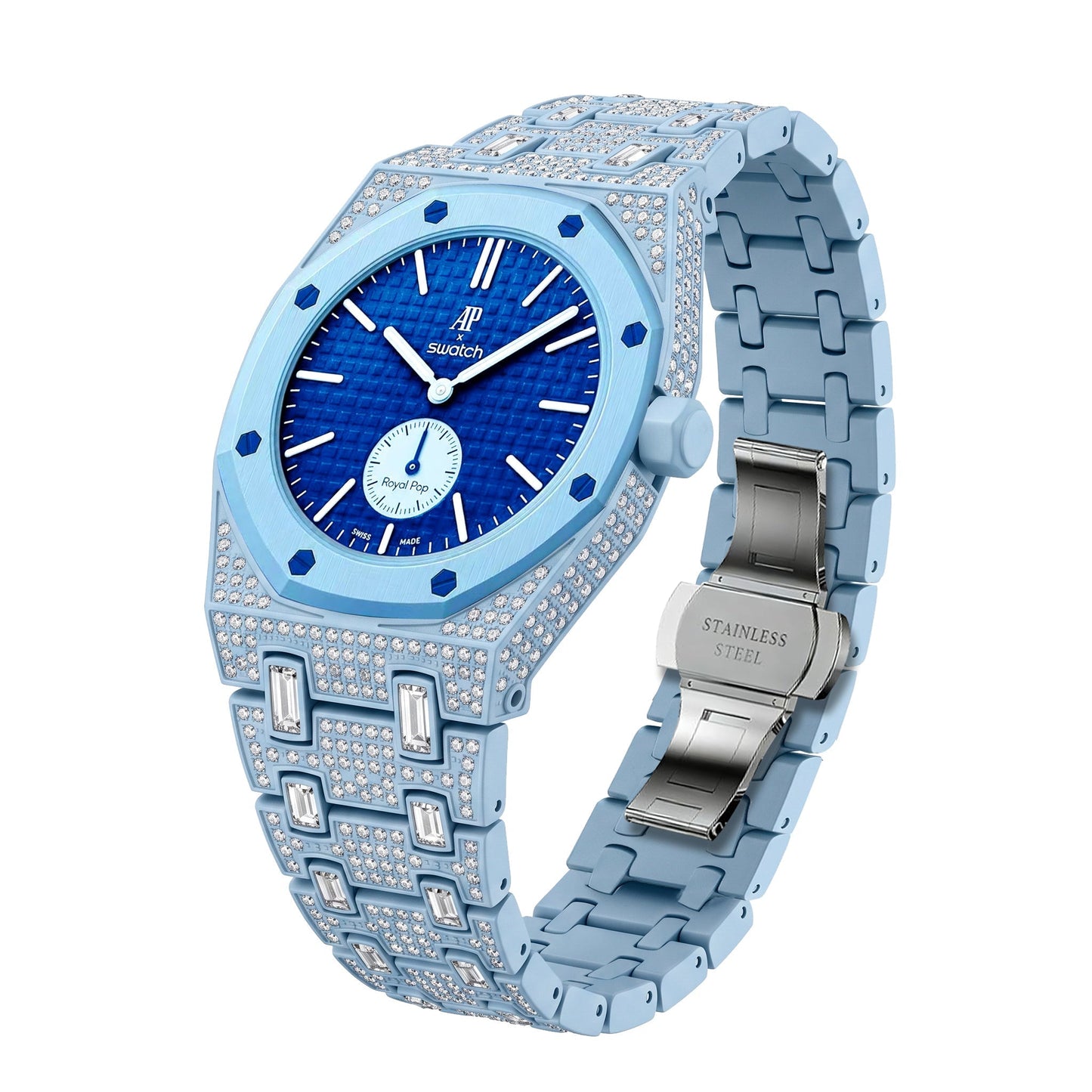 [Riva Jewelry]Royal Oak Pop Exclusive Bioceramic Case & Bioceramic Strap Full Diamond