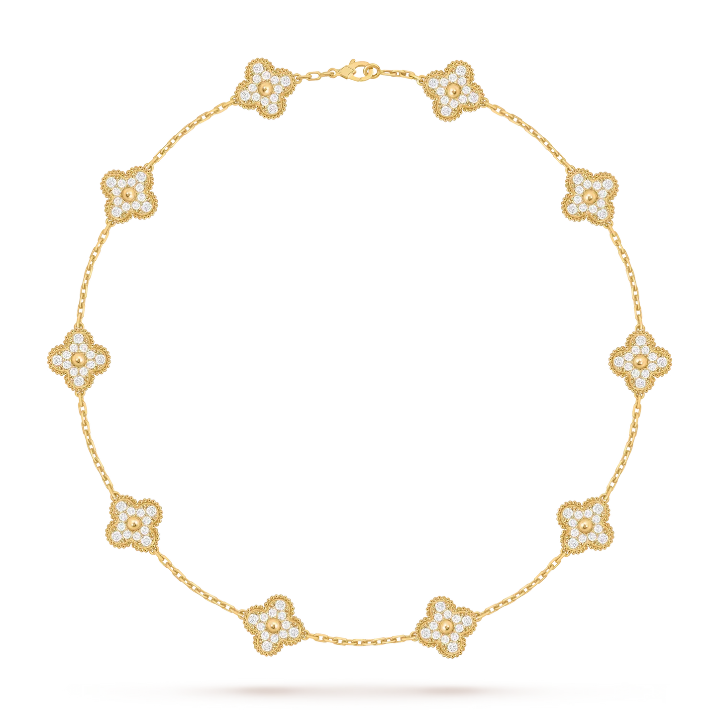 [Riva Jewelry]CLASSIC LUCKY 10-MOTIF CLOVER NECKLACE GOLD COLLECTION