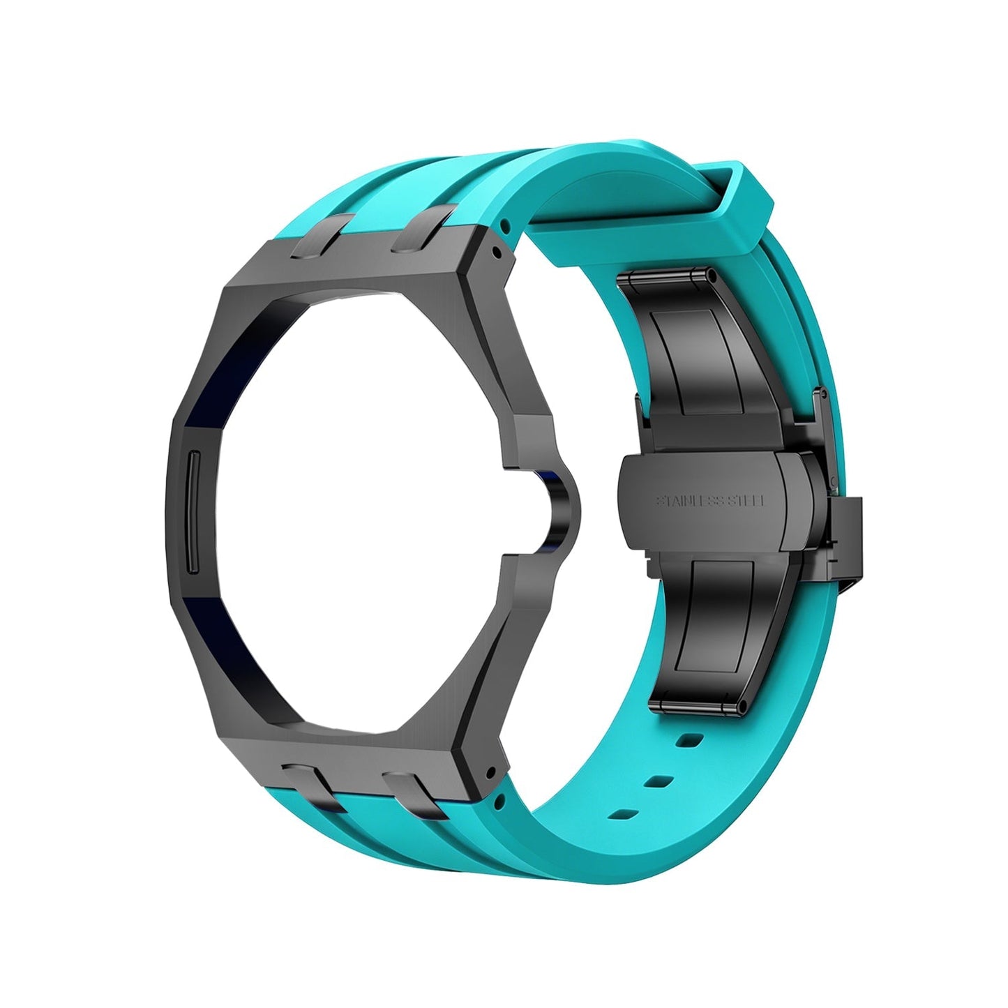 [Riva Jewelry]OAK POP BLACK STEEL CASE & SILICONE STRAP
