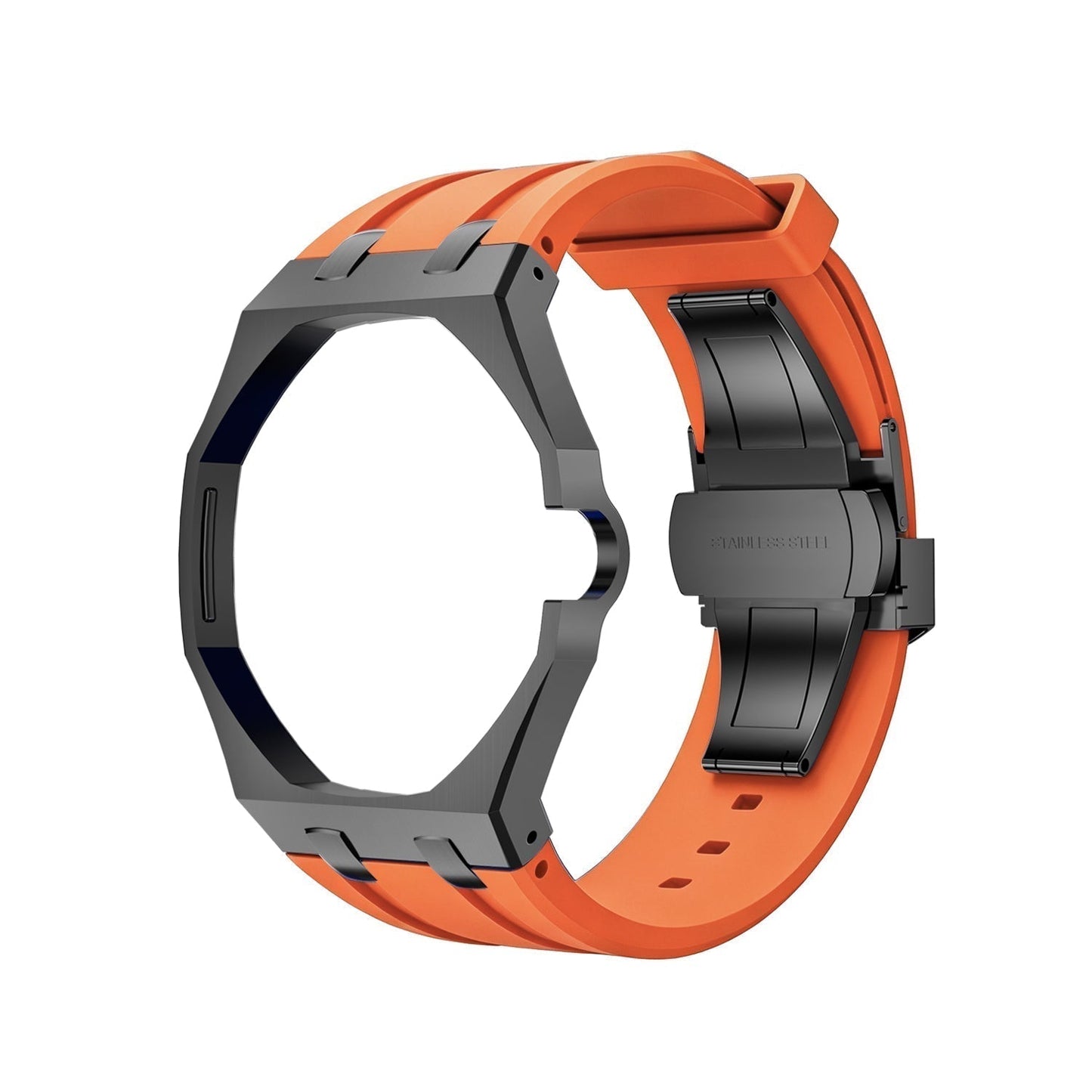 [Riva Jewelry]OAK POP BLACK STEEL CASE & SILICONE STRAP
