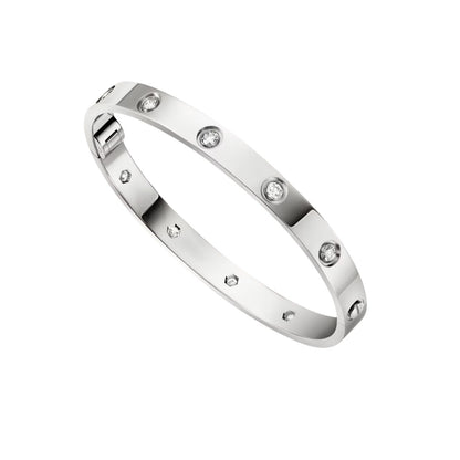 [Riva Jewelry]CLASSIC 6.1MM LOVE SINGLE-SCREW CLOSURE BANGLE - 10-DIAMOND