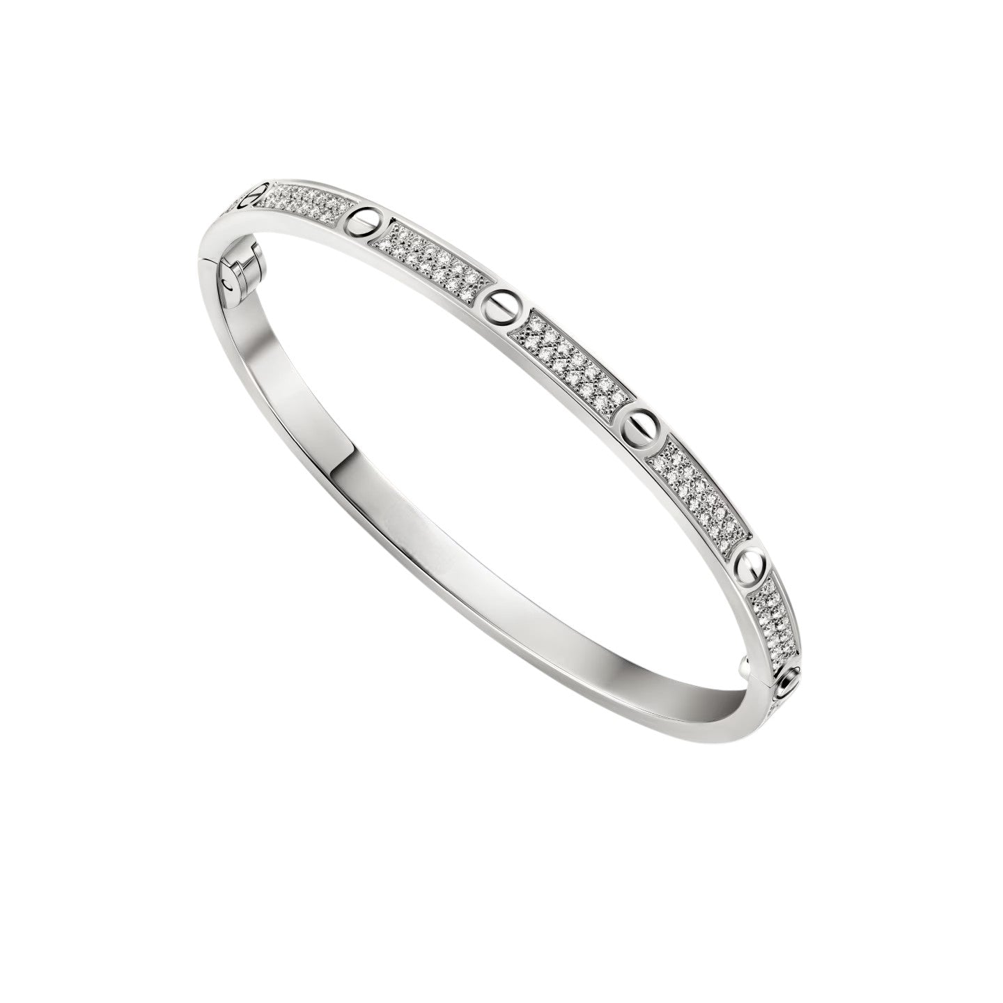 [Riva Jewelry]CLASSIC 3.65MM LOVE FULL PAVE BANGLE