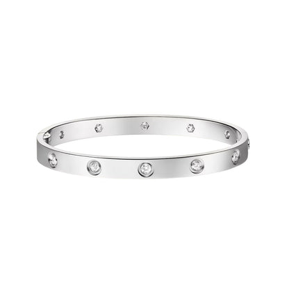 [Riva Jewelry]CLASSIC 6.1MM LOVE SINGLE-SCREW CLOSURE BANGLE - 10-DIAMOND