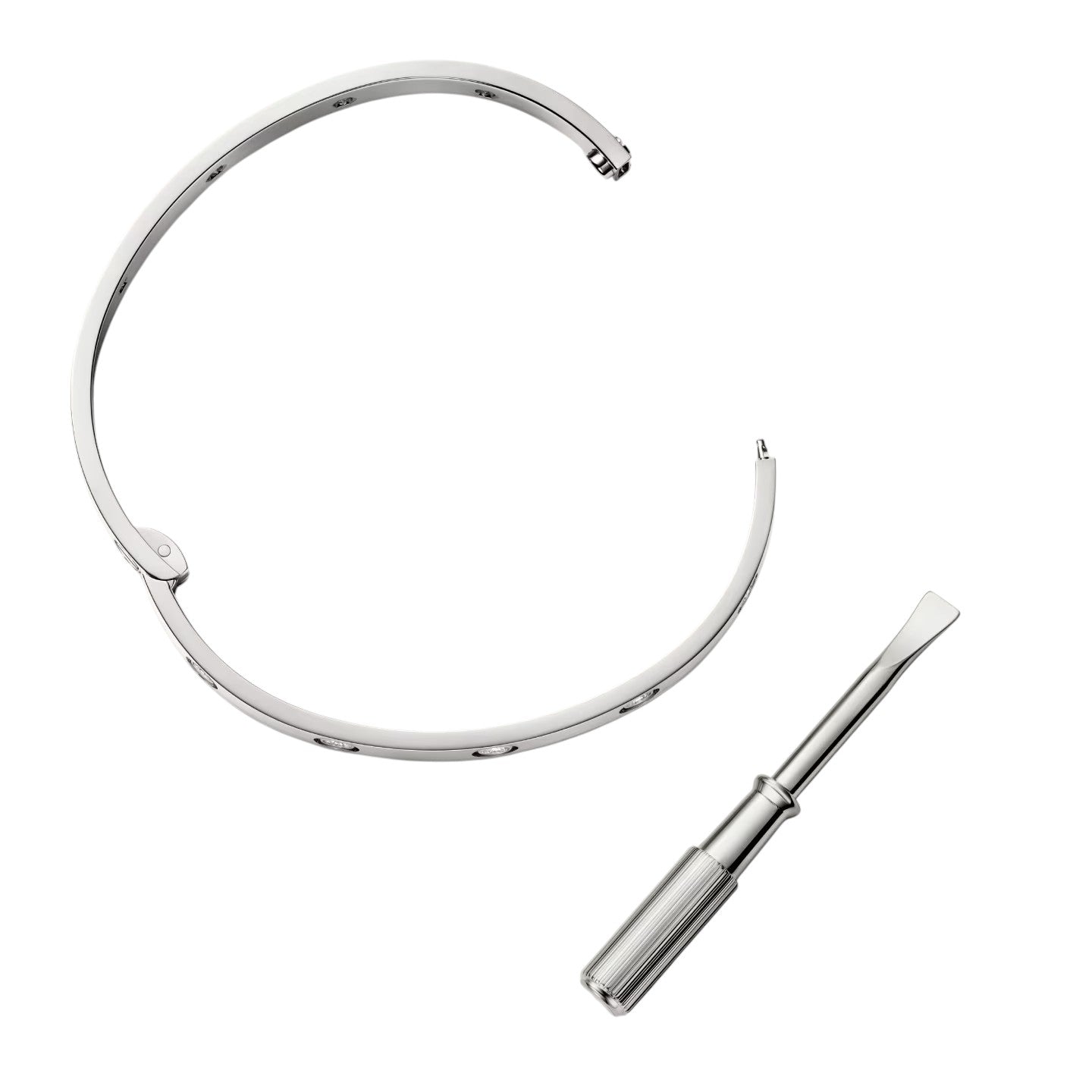 [Riva Jewelry]CLASSIC 6.1MM LOVE SINGLE-SCREW CLOSURE BANGLE - 10-DIAMOND