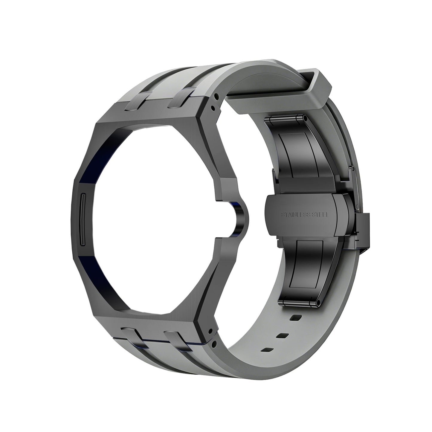 [Riva Jewelry]OAK POP BLACK STEEL CASE & SILICONE STRAP