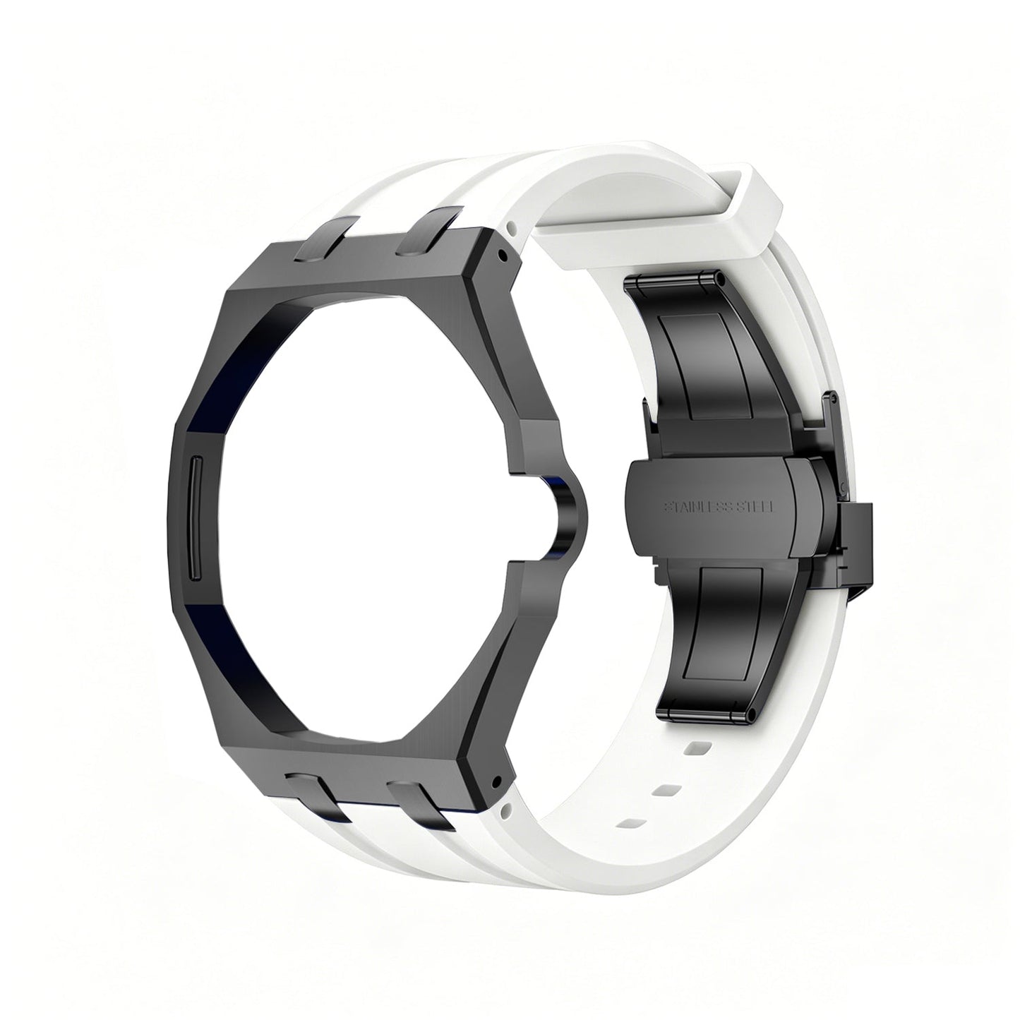 [Riva Jewelry]OAK POP BLACK STEEL CASE & SILICONE STRAP