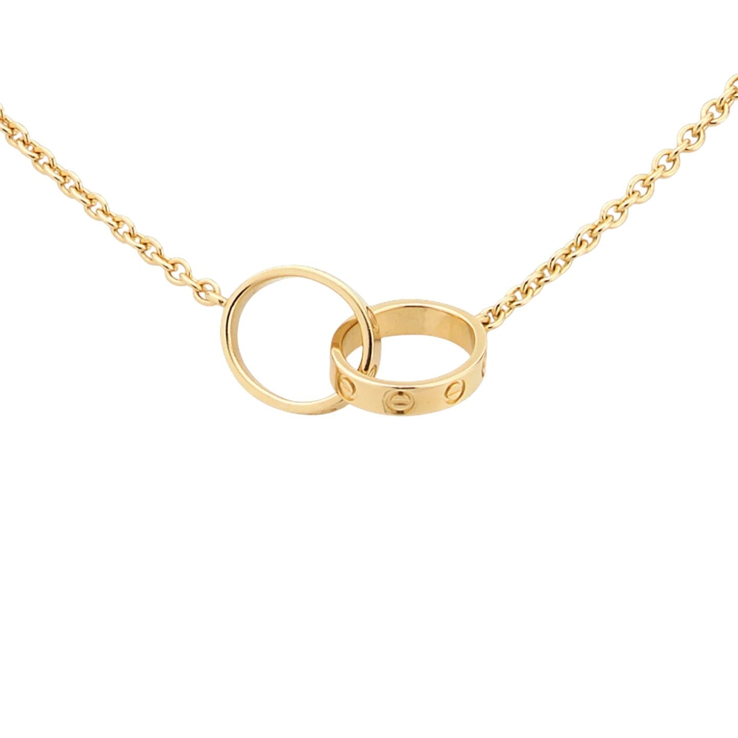 [Riva Jewelry]LOVE DOUBLE-RING PENDANT NECKLACE