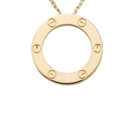 [Riva Jewelry]LOVE LARGE CIRCULAR PENDANT NECKLACE