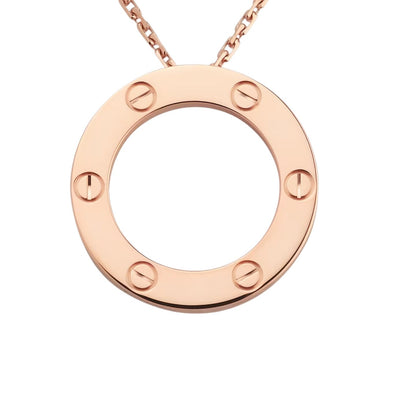 [Riva Jewelry]LOVE LARGE CIRCULAR PENDANT NECKLACE