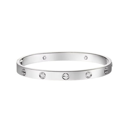 [Riva Jewelry]CLASSIC 6.1MM LOVE SINGLE-SCREW CLOSURE BANGLE - 4-DIAMOND