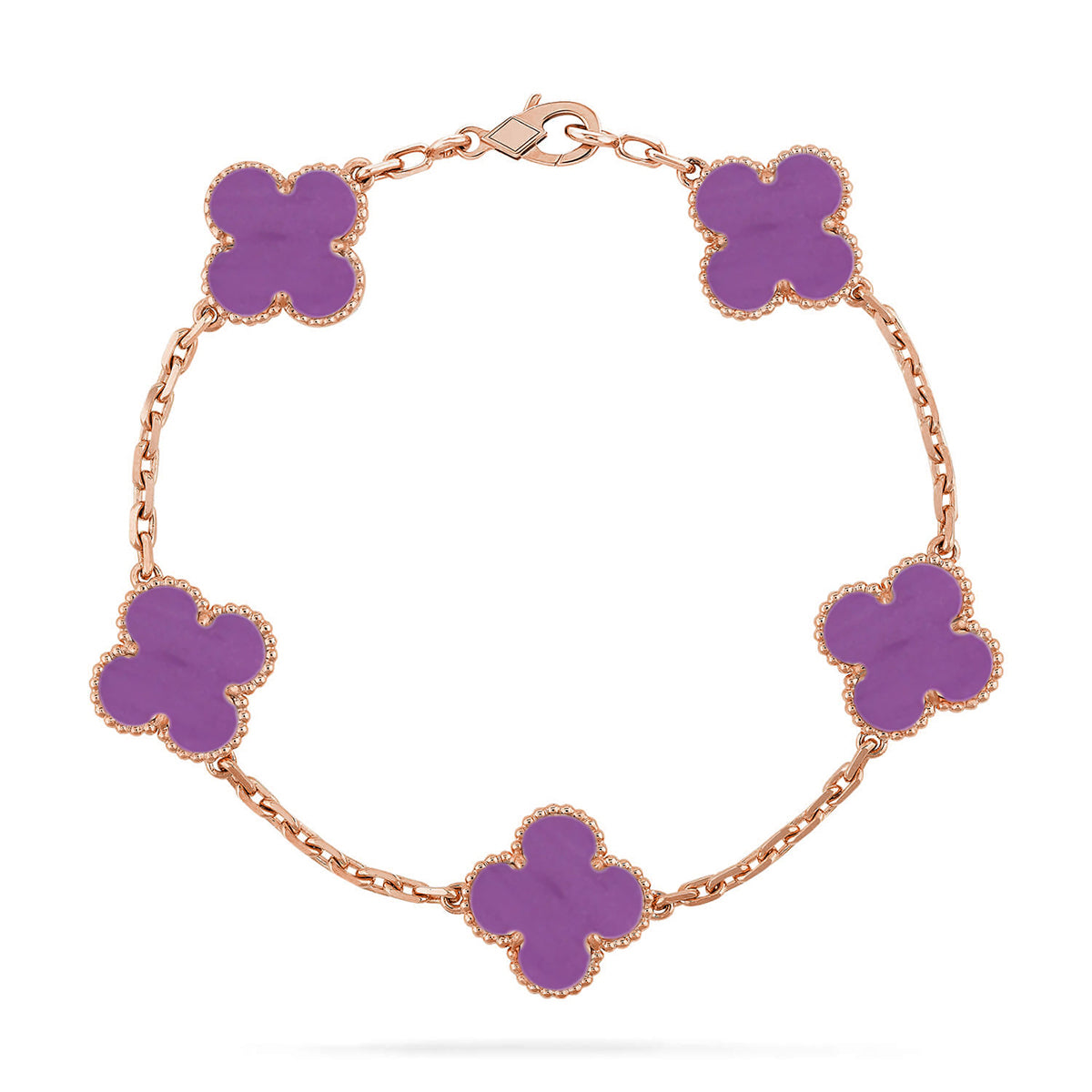 [Riva Jewelry]LUCKY CLOVER 5-MOTIF BRACELET - VIOLET COLLECTION