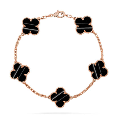 [Riva Jewelry]LUCKY CLOVER 5-MOTIF BRACELET - PULSE STONE COLLECTION