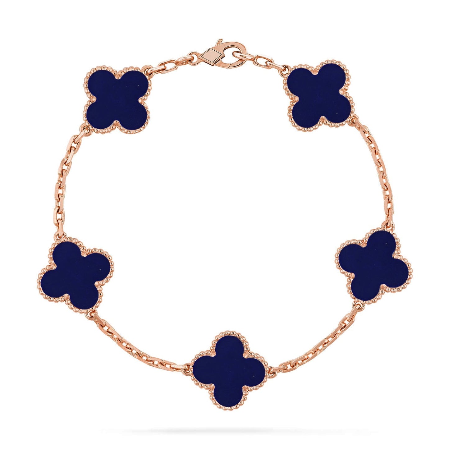 [Riva Jewelry]LUCKY CLOVER 5-MOTIF BRACELET - LAPIS LAZULI COLLECTION
