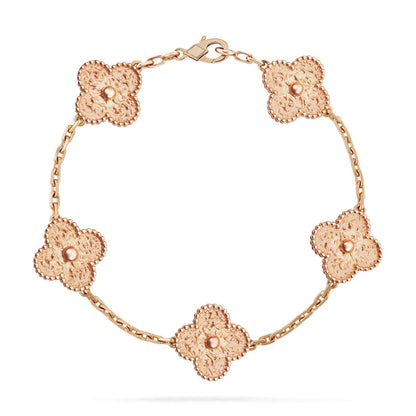 [Riva Jewelry]LUCKY CLOVER 5-MOTIF BRACELET - BRONZING