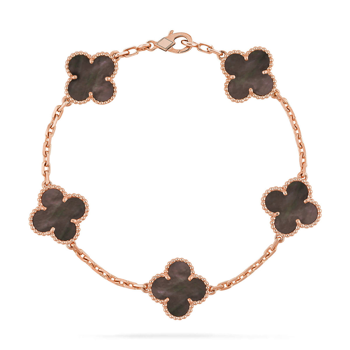 [Riva Jewelry]LUCKY CLOVER 5-MOTIF BRACELET - GREY MOTHER-OF-PEARL COLLECTION