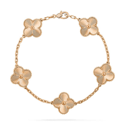 [Riva Jewelry]LUCKY CLOVER 5-MOTIF BRACELET - LASER COLLECTION