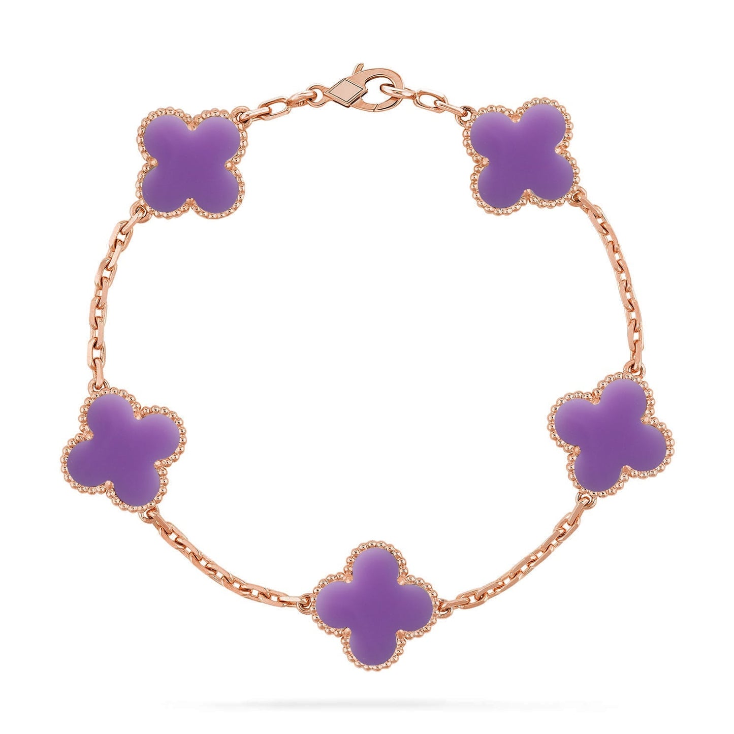 [Riva Jewelry]LUCKY CLOVER 5-MOTIF BRACELET - LAVENDER COLLECTION