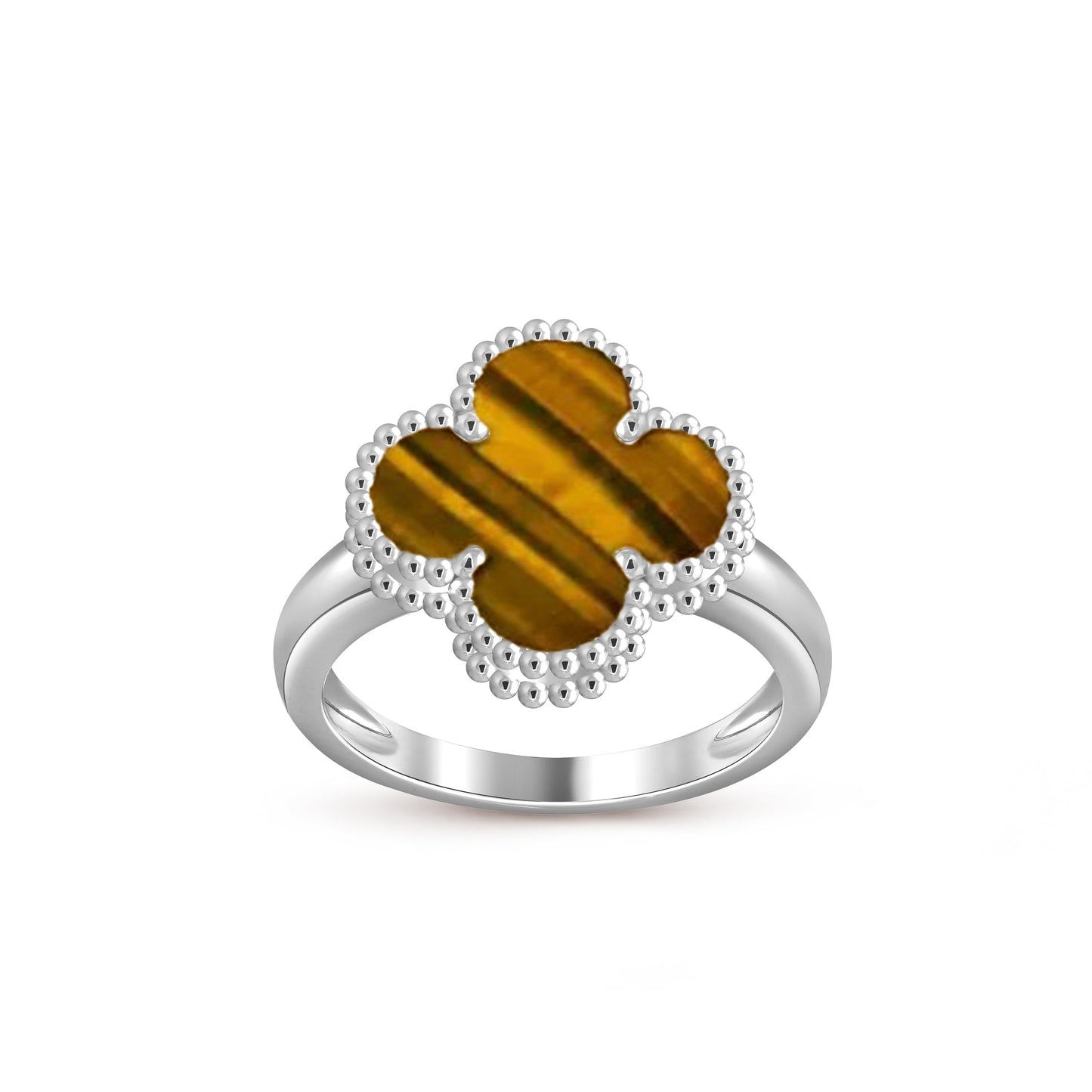 [Riva Jewelry]LUCKY CLOVER VINTAGE WHITE GOLD RING COLLECTION