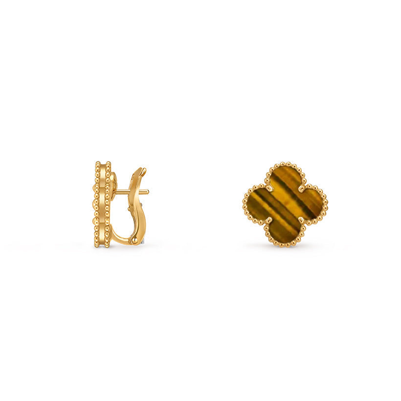 [Riva Jewelry]15MM CLOVER FLOWER STUD EARRINGS GOLD COLLECTION