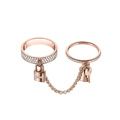 [Riva Jewelry]HM KELLY CLOCHETTE DOUBLE RING IN  WITH DIAMONDS