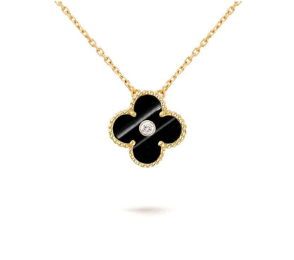 [Riva Jewelry]15MM CLOVER FLOWER DIAMOND PENDANT NECKLACE COLLECTION
