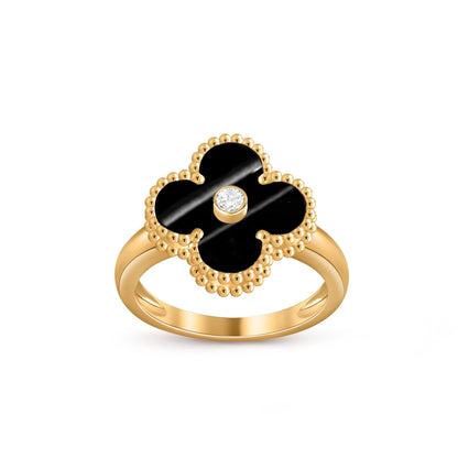 [Riva Jewelry]LUCKY CLOVER DIAMOND-ACCENT GOLD RING COLLECTION