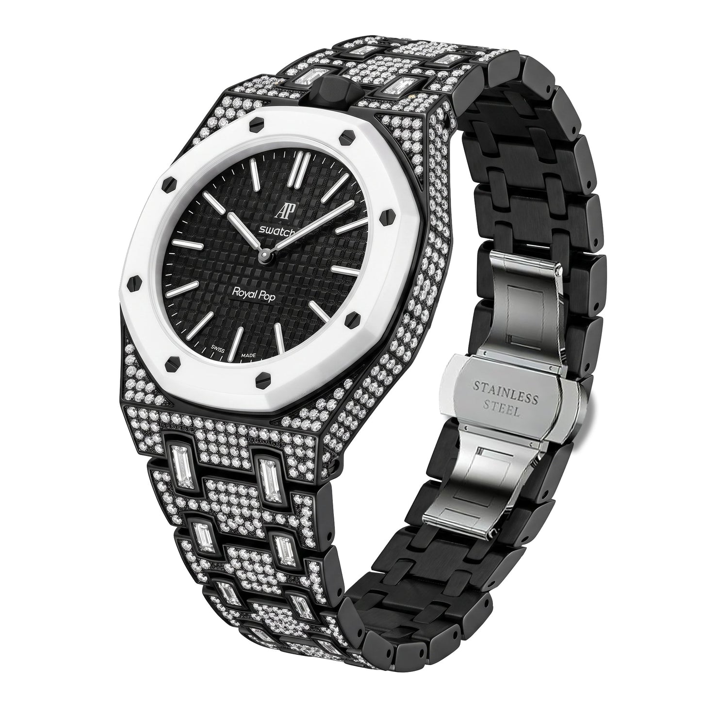 [Riva Jewelry]Royal Oak Pop Exclusive Bioceramic Case & Bioceramic Strap Full Diamond