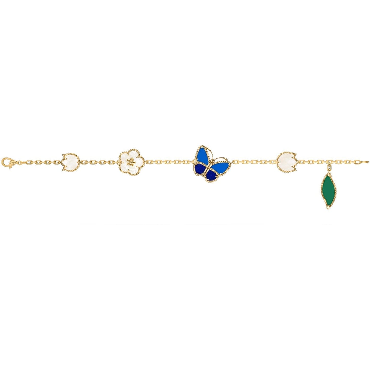 [Riva Jewelry]SPRING ENCHANTMENT BUTTERFLY & FLORAL CHARM BRACELET