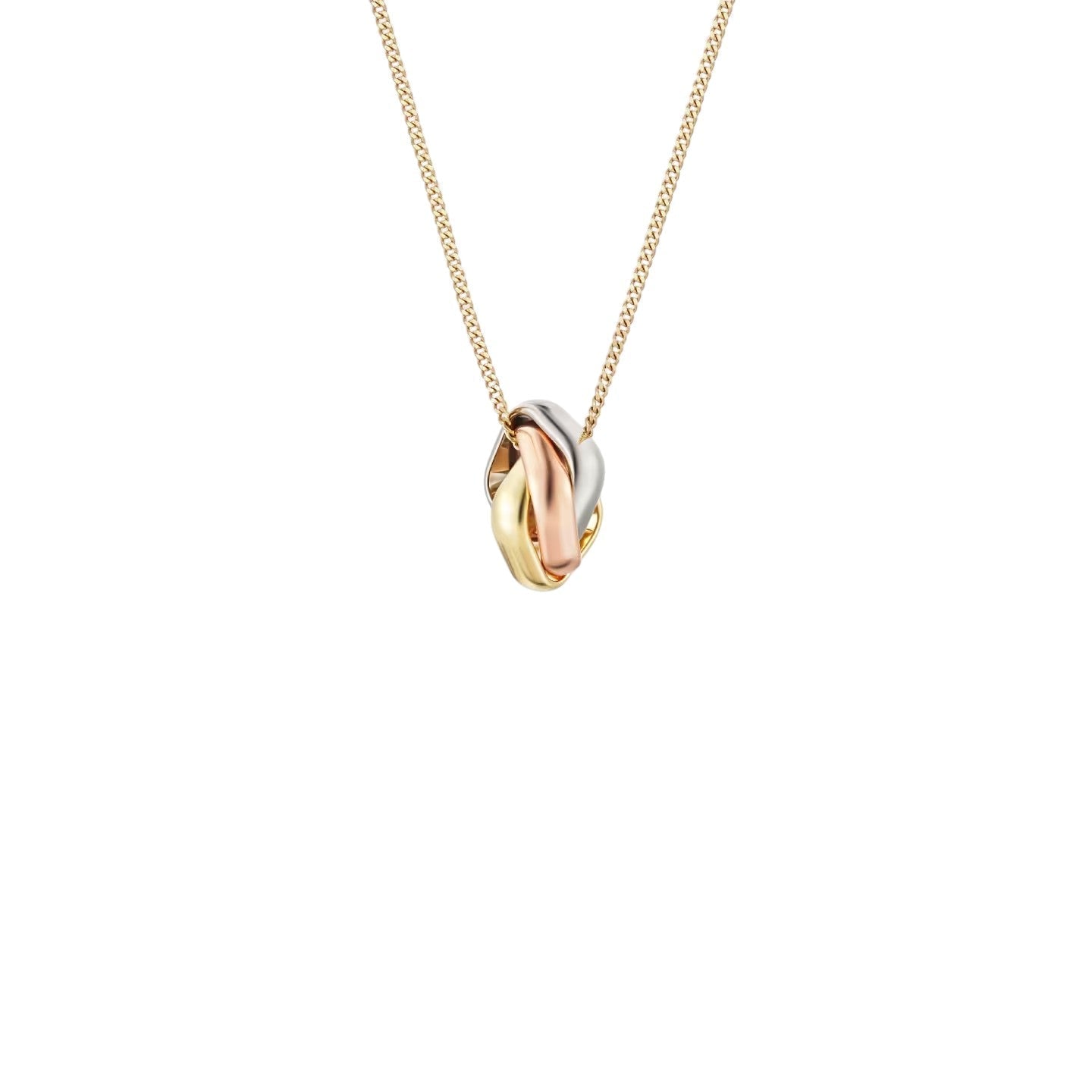 [Riva Jewelry]TRI-COLOR SQUARE RING NECKLACE