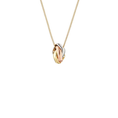 [Riva Jewelry]TRI-COLOR SQUARE RING NECKLACE
