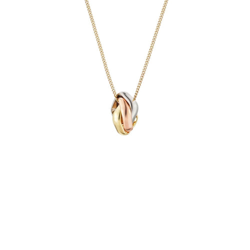 [Riva Jewelry]TRI-COLOR SQUARE RING NECKLACE