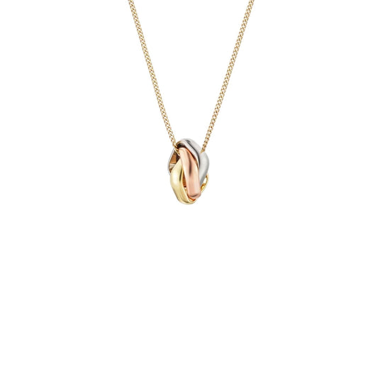 [Riva Jewelry]TRI-COLOR SQUARE RING NECKLACE