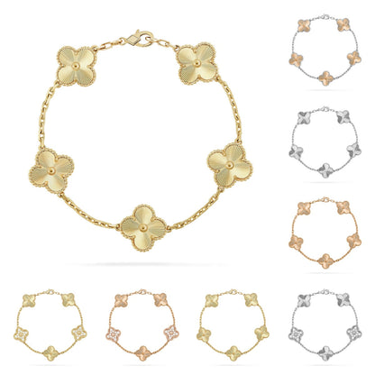 [Riva Jewelry]LUCKY CLOVER 5-MOTIF BRACELET - LASER COLLECTION