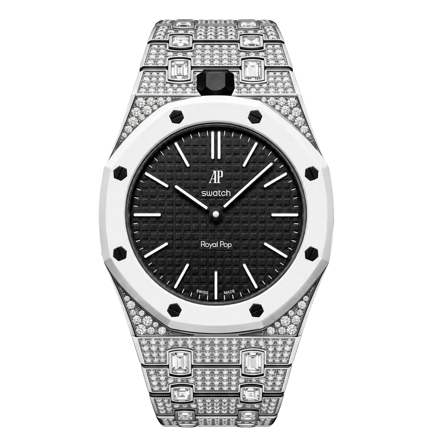 [Riva Jewelry]Royal Oak Pop Exclusive Bioceramic Case & Bioceramic Strap Full Diamond
