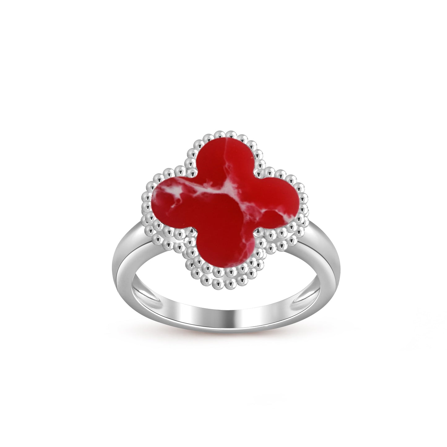 [Riva Jewelry]LUCKY CLOVER VINTAGE WHITE GOLD RING COLLECTION