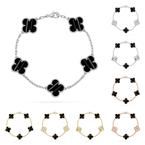 [Riva Jewelry]LUCKY CLOVER 5-MOTIF BRACELET - PULSE STONE COLLECTION