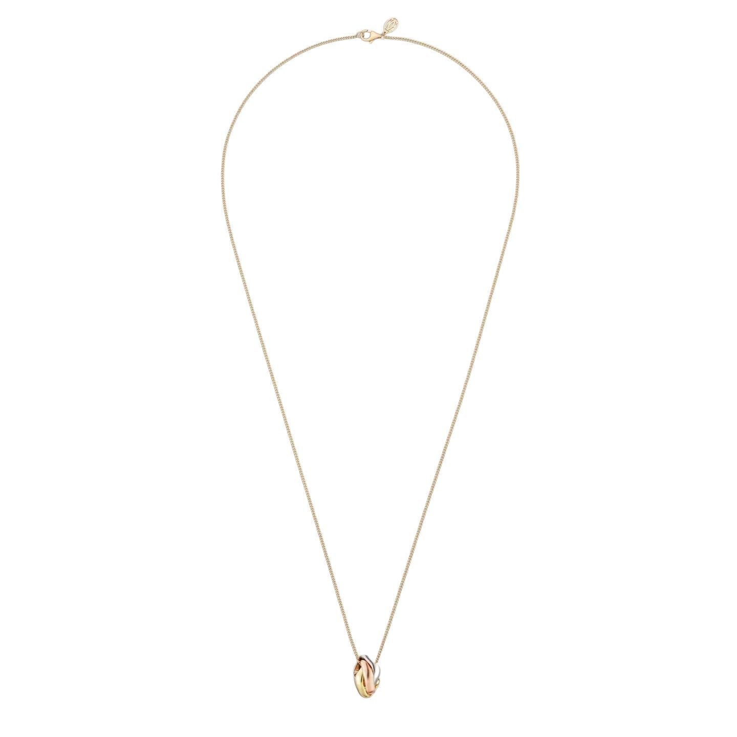 [Riva Jewelry]TRI-COLOR SQUARE RING NECKLACE