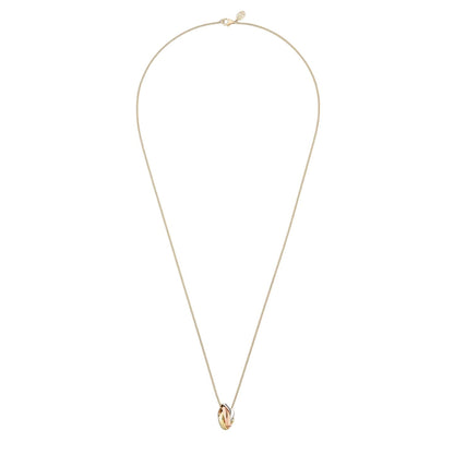 [Riva Jewelry]TRI-COLOR SQUARE RING NECKLACE