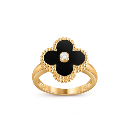 [Riva Jewelry]LUCKY CLOVER DIAMOND-ACCENT GOLD RING COLLECTION