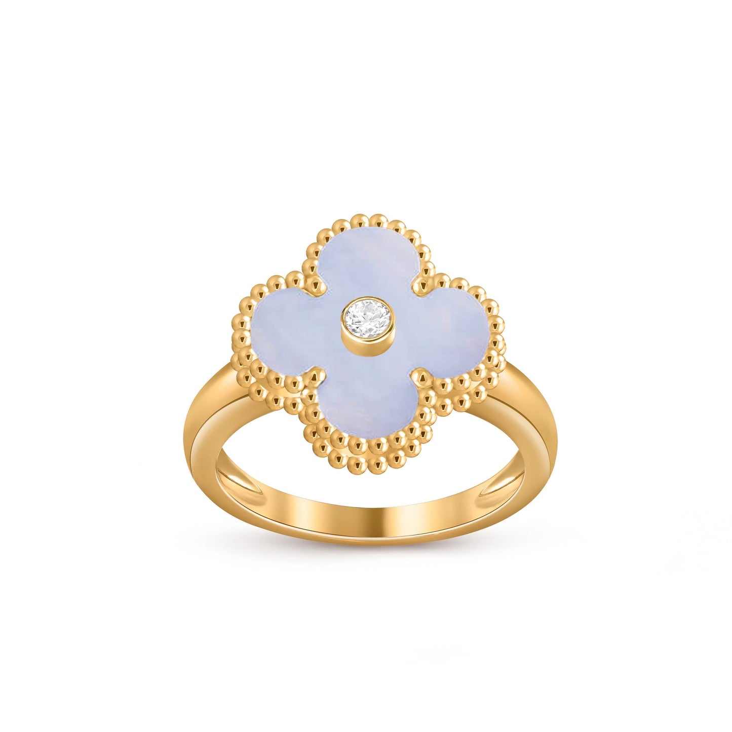 [Riva Jewelry]LUCKY CLOVER DIAMOND-ACCENT GOLD RING COLLECTION