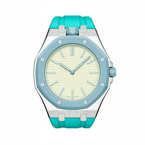 [Riva Jewelry]OAK POP SKY BLUE STEEL SILICONE STRAP