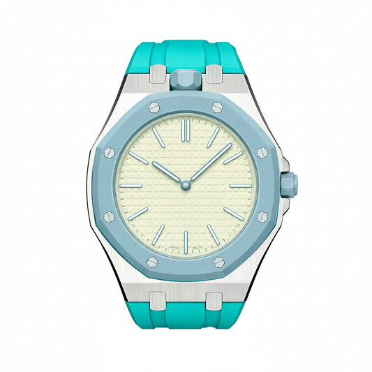 [Riva Jewelry]OAK POP SKY BLUE STEEL SILICONE STRAP